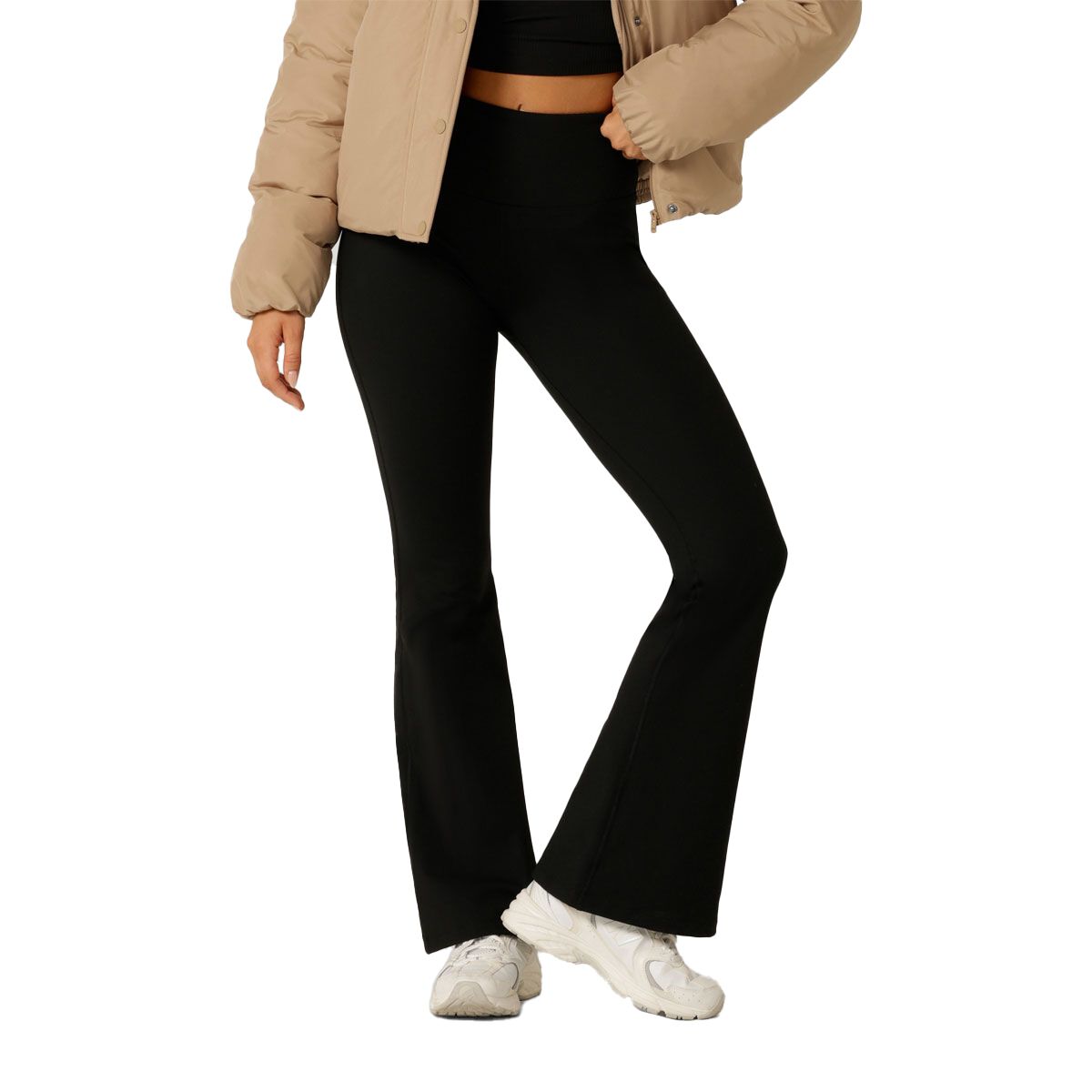 Lorna Jane Womens Lotus Thermal Flared Leggings - Black slider