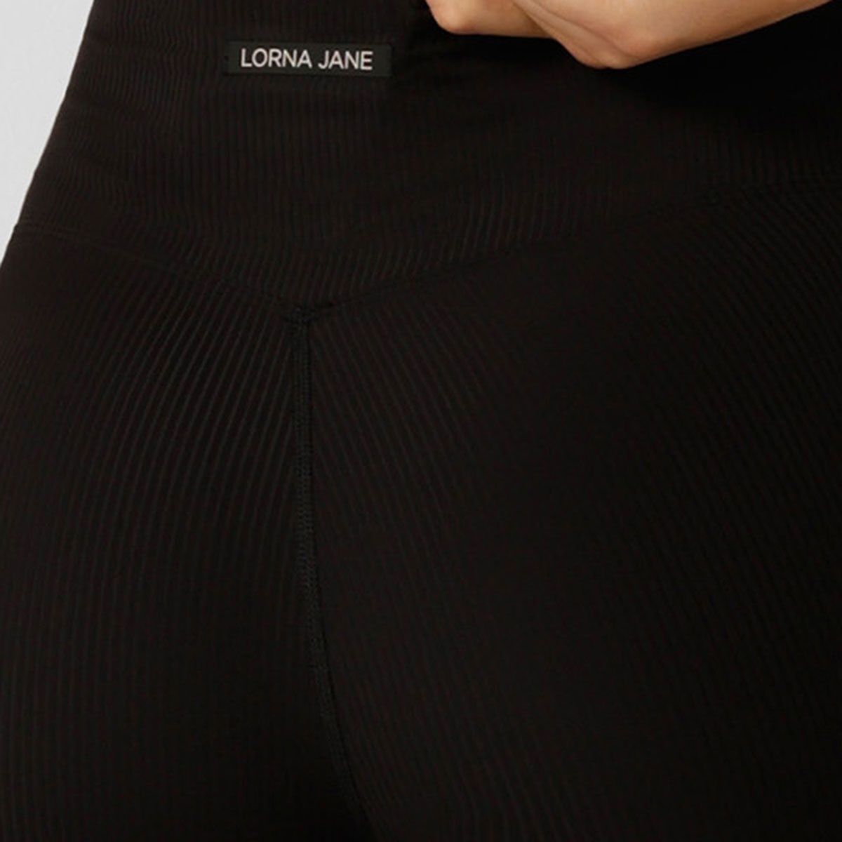 Lorna Jane Womens Second Nature Luxe Rib 12cm Bike Shorts - Black slider