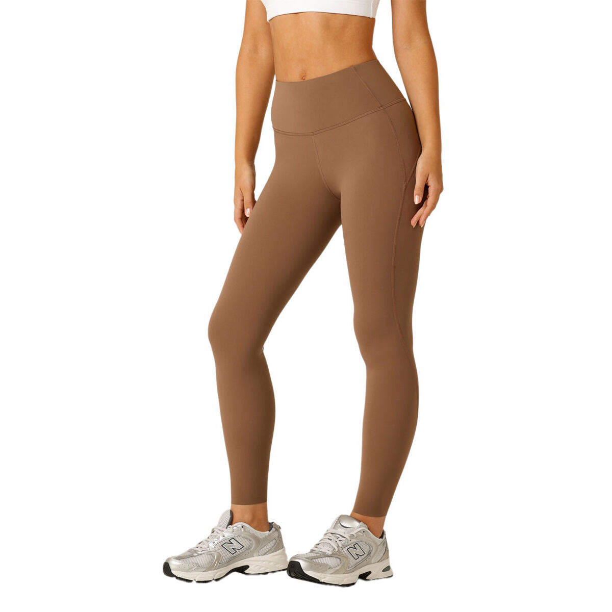 Lorna Jane Womens Supreme Comfort No Chafe Aloe Pocket Tights - Brown slider