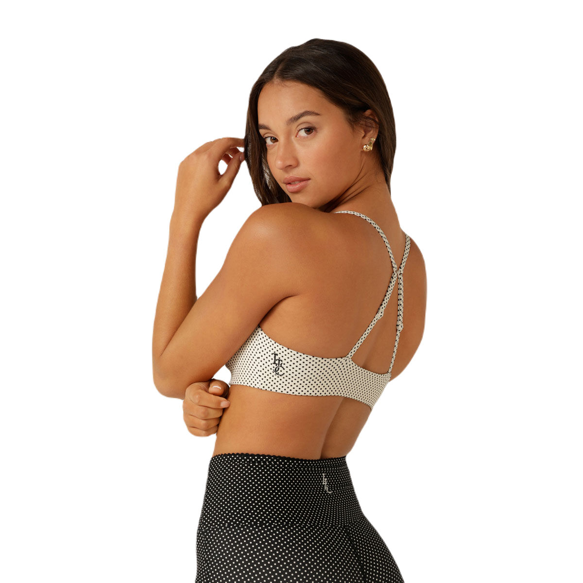 Lorna Jane Womens Sweet Thing Polka Dot Sports Bra White L - White slider