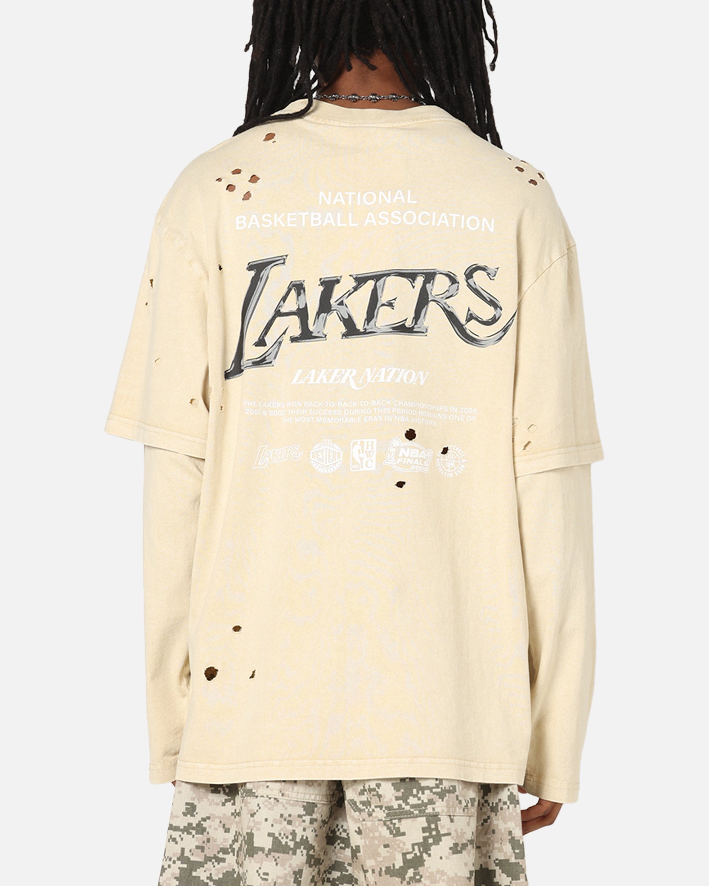 Los Angeles Lakers Chromed Mock Long Sleeve T-Shirt