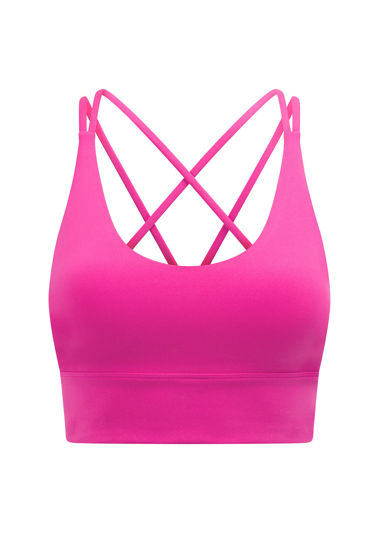 Lotus Longline Sports Bra - Bright Pink slider