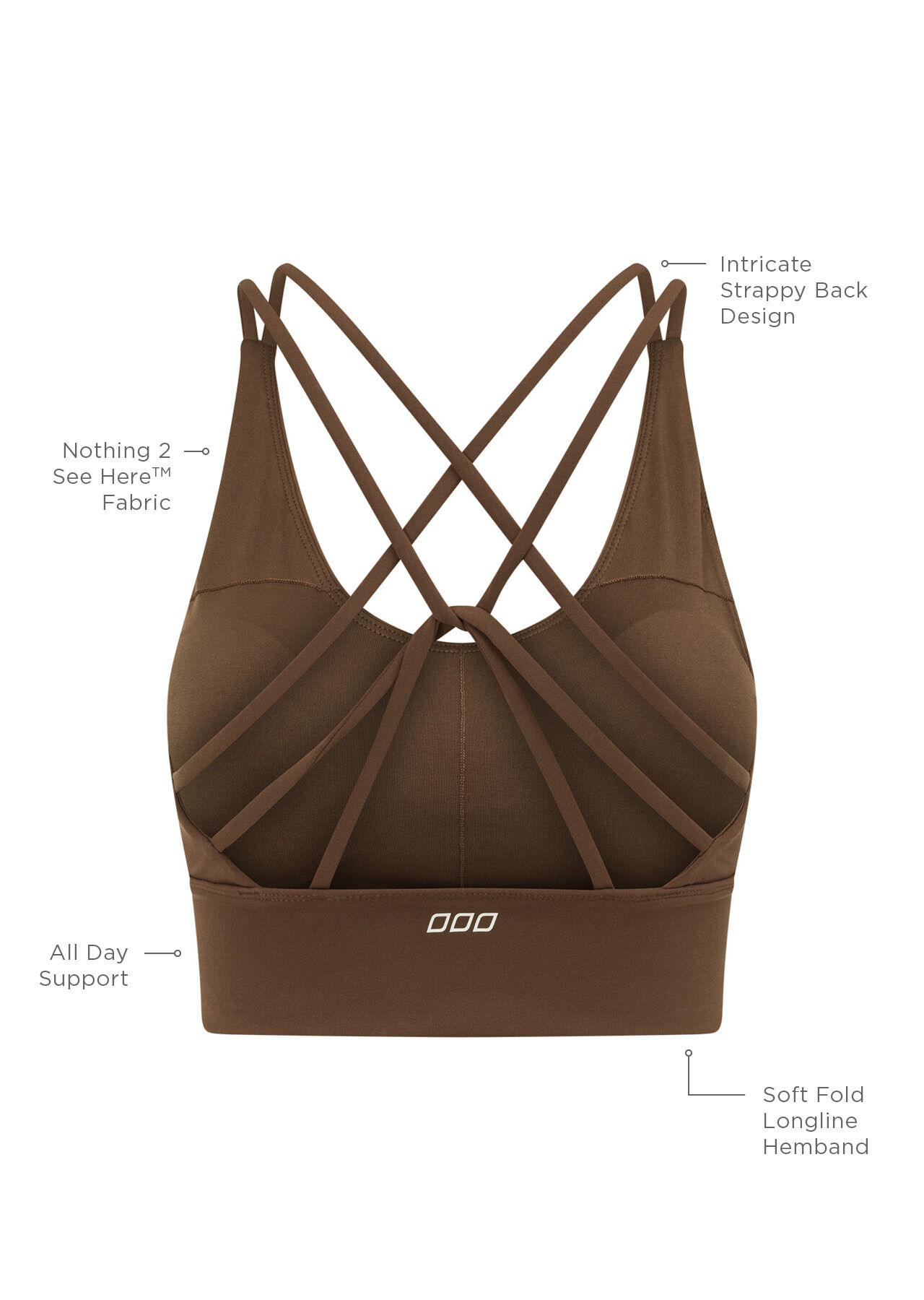 Lotus Longline Sports Bra - Chocolate slider