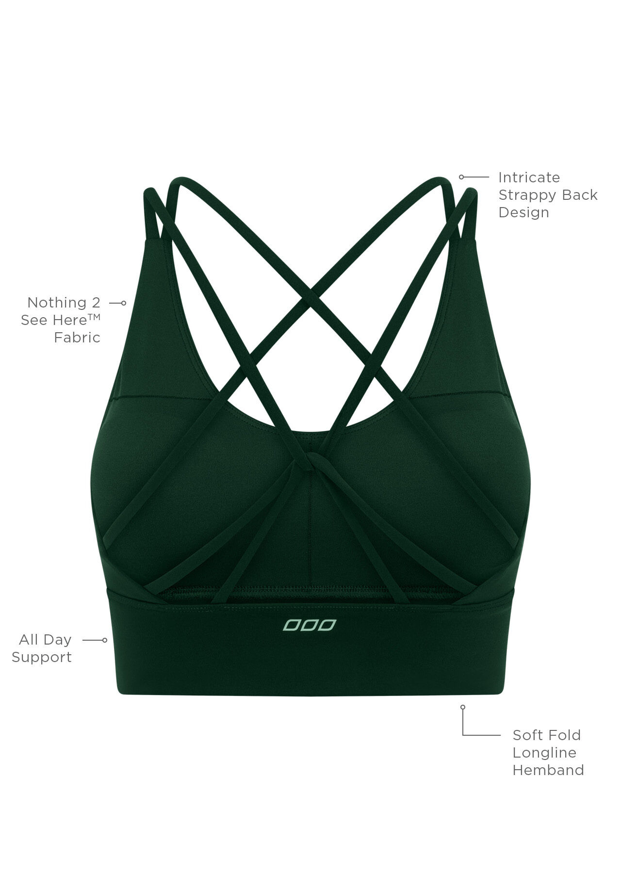 Lotus Longline Sports Bra - Dark Green slider