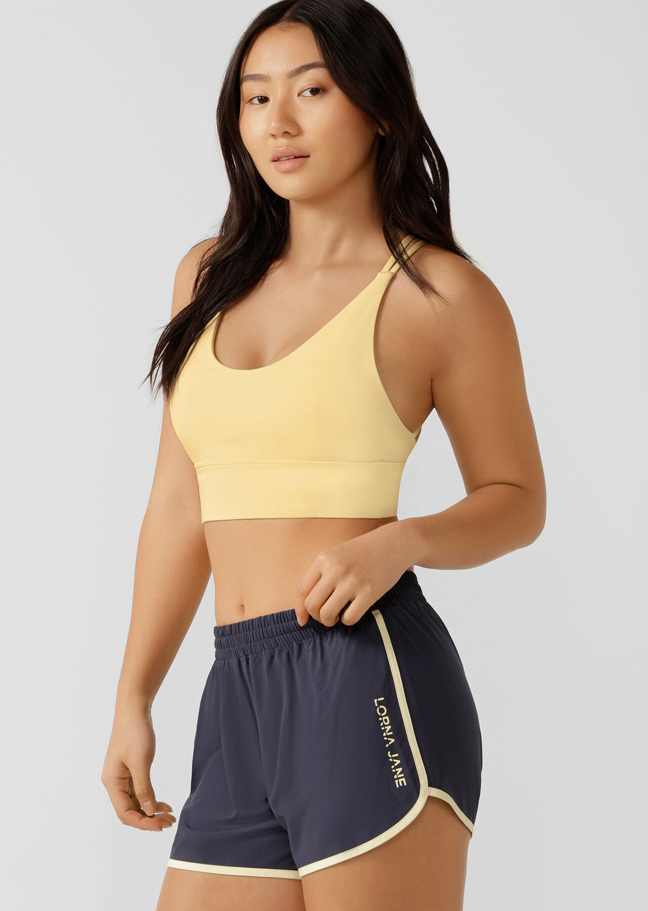 Lotus Longline Sports Bra - Lemon Cream slider