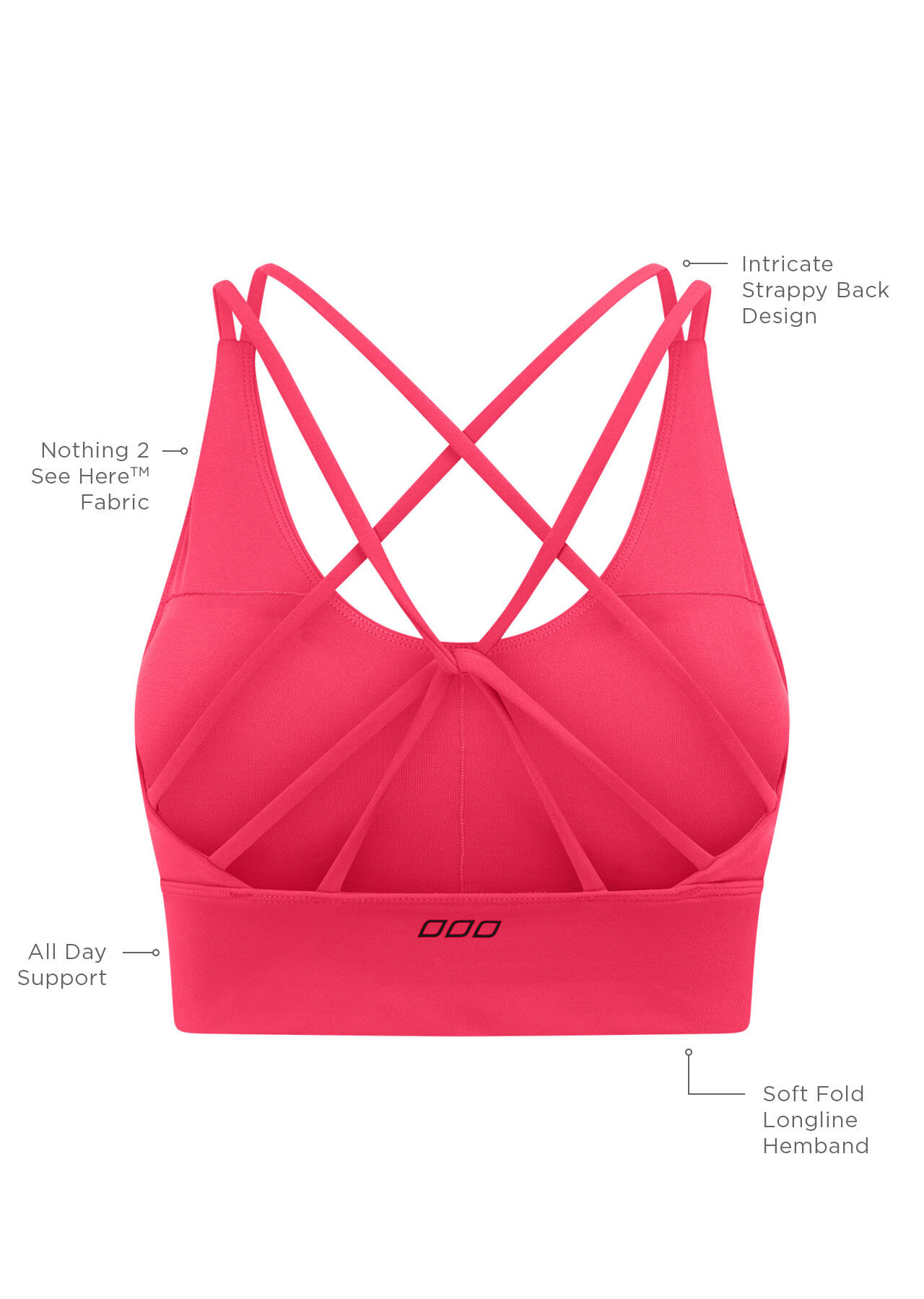 Lotus Longline Sports Bra - Neon Raspberry slider