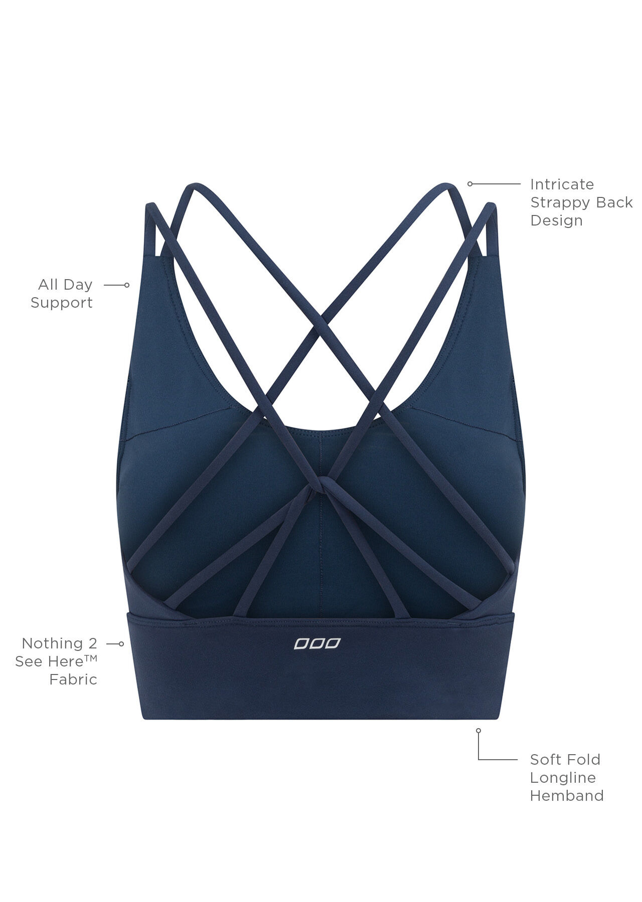 Lotus Longline Sports Bra - Night Time Blue slider