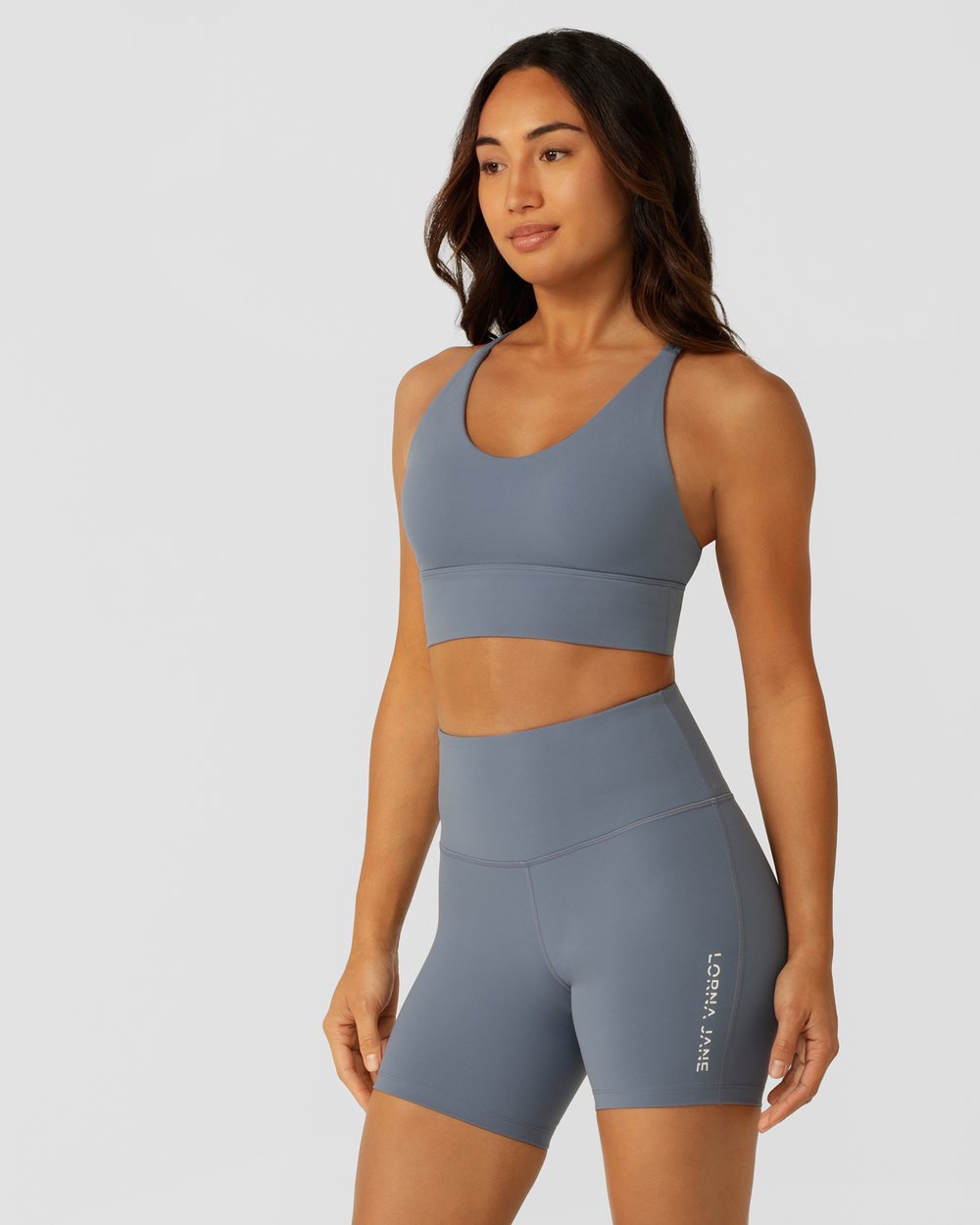 Lotus Longline Sports Bra - Powder Grey slider