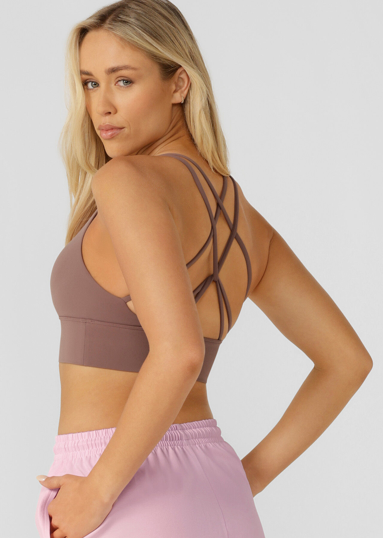 Lotus Longline Sports Bra - Stone slider