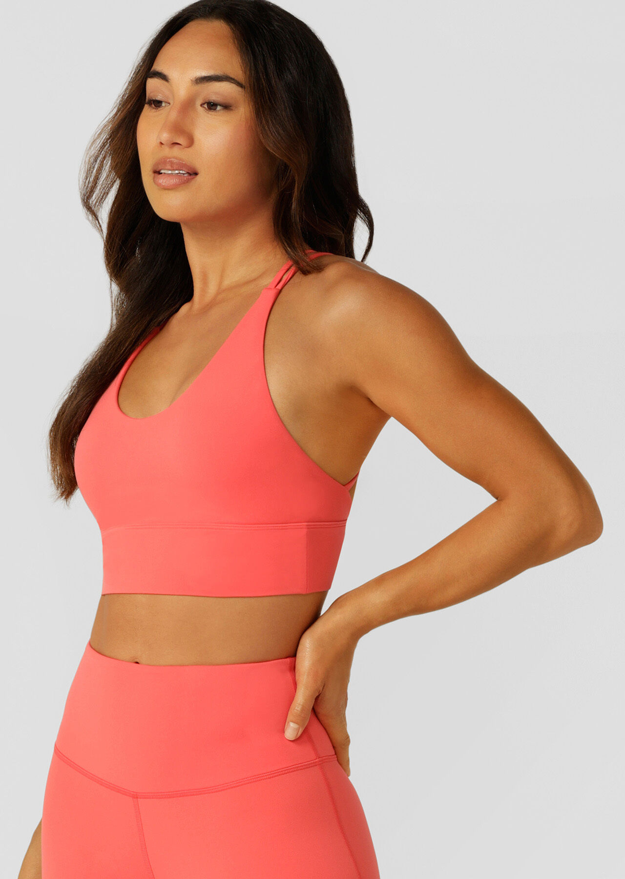 Lotus Longline Sports Bra - Strawberry slider