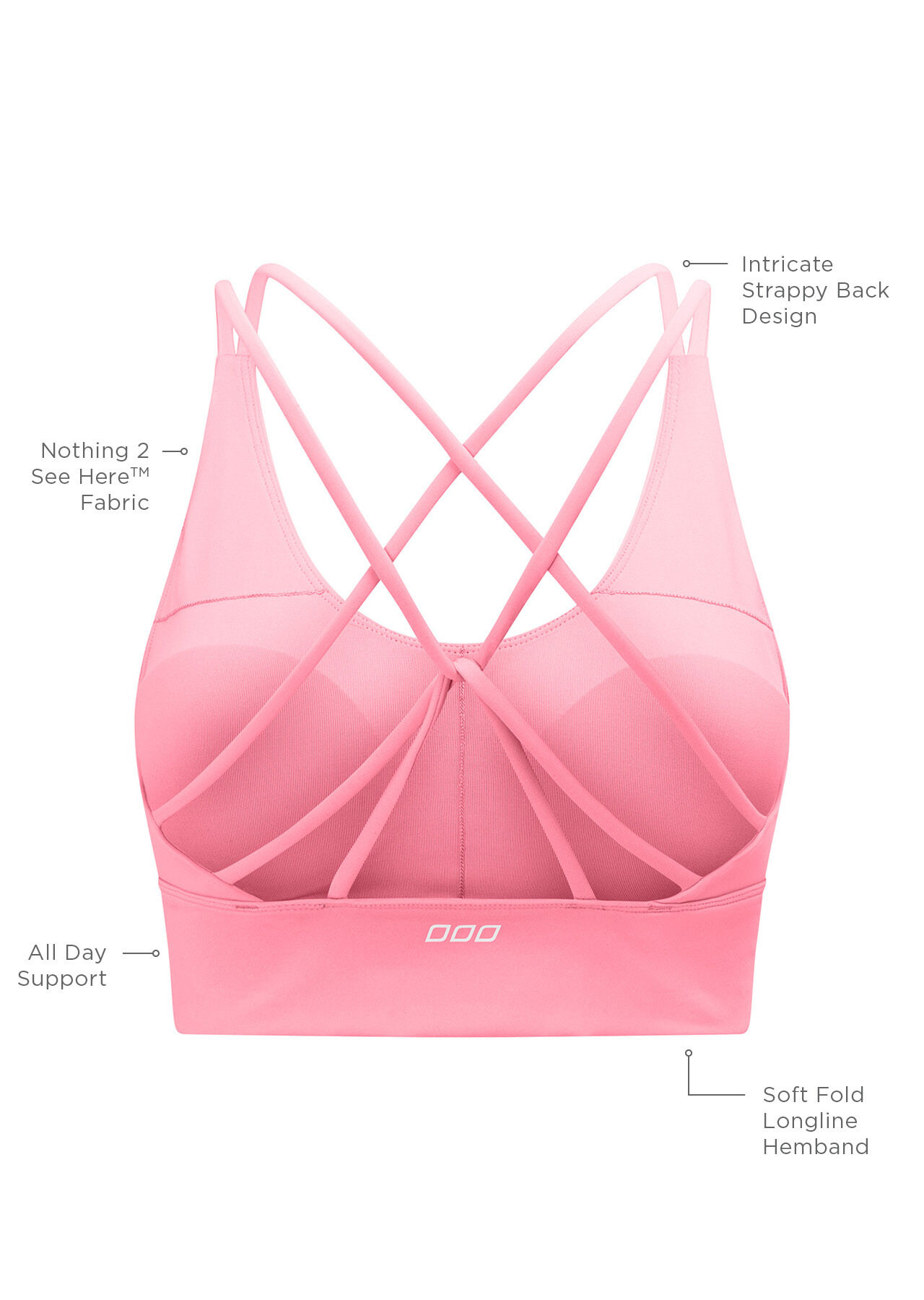 Lotus Longline Sports Bra - Vivid Bubblegum slider