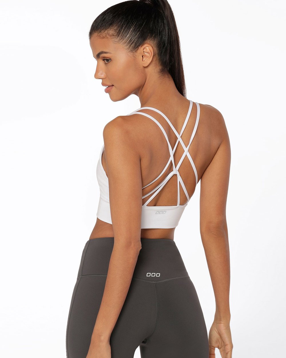 Lotus Longline Sports Bra - White slider