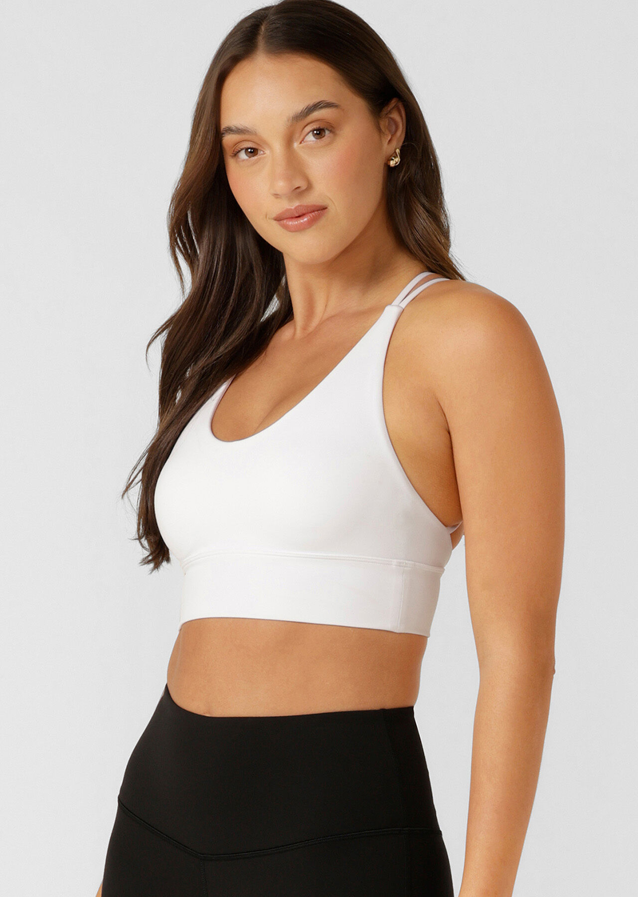 Lotus Longline Sports Bra - White Recycled slider