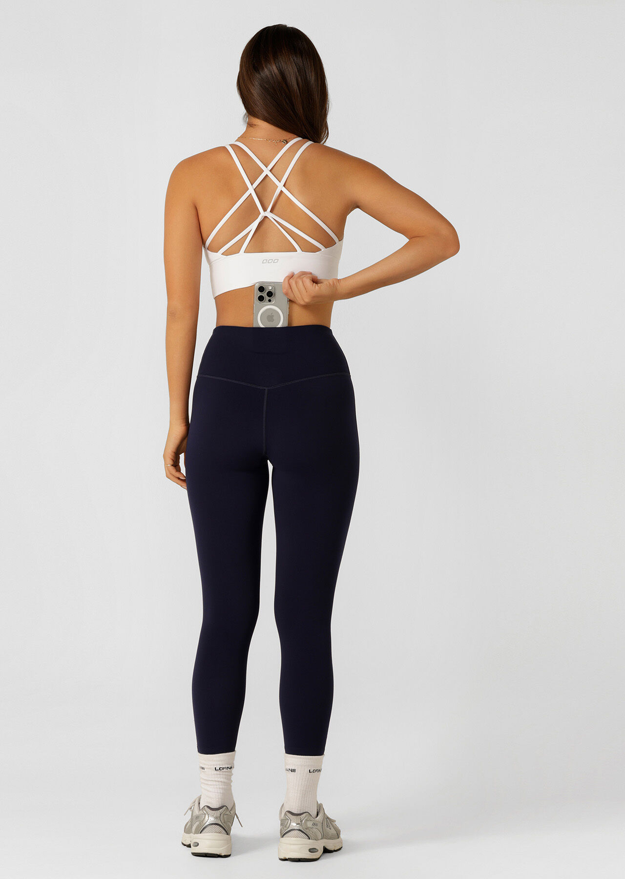 Lotus No Chafe Phone Pocket Ankle Biter Leggings - French Navy slider