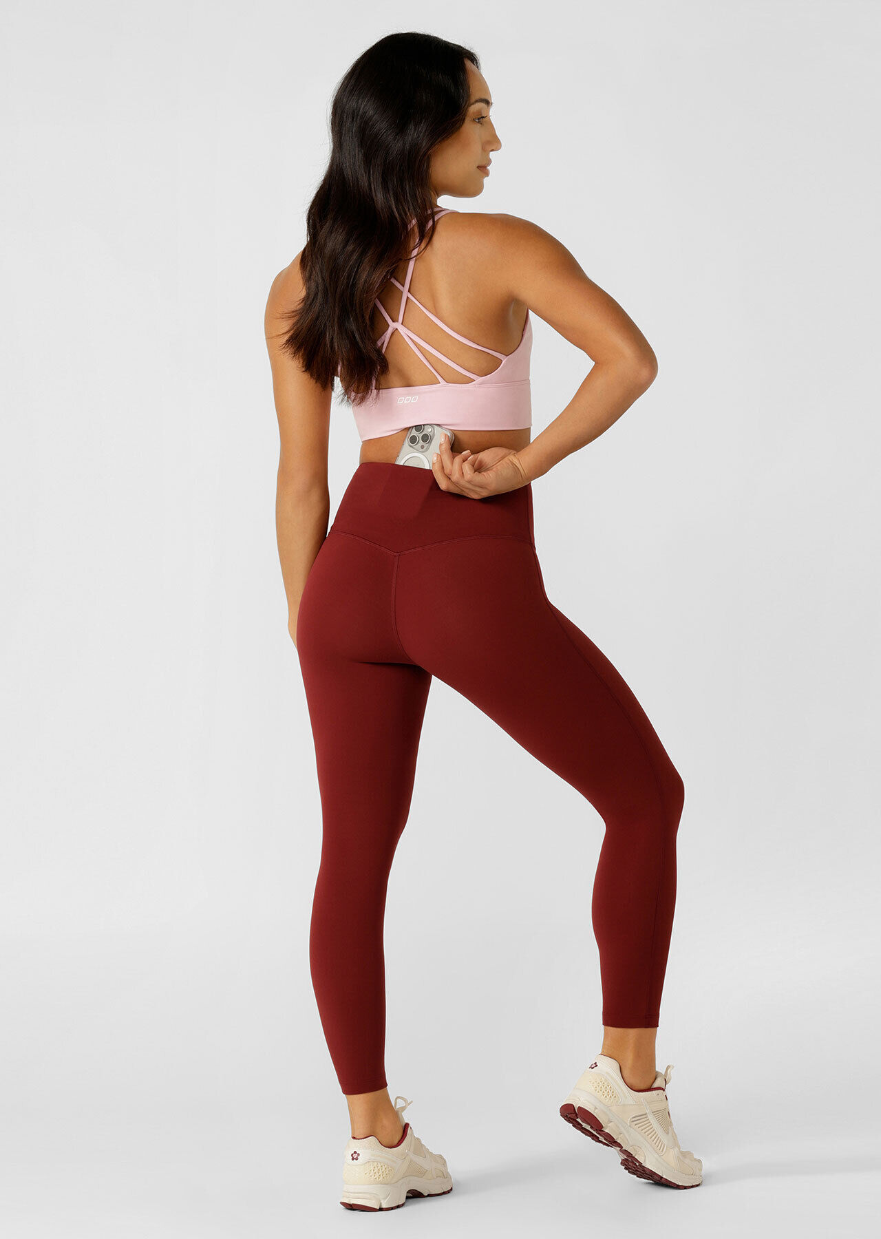 Lotus No Chafe Phone Pocket Ankle Biter Leggings - Merlot slider