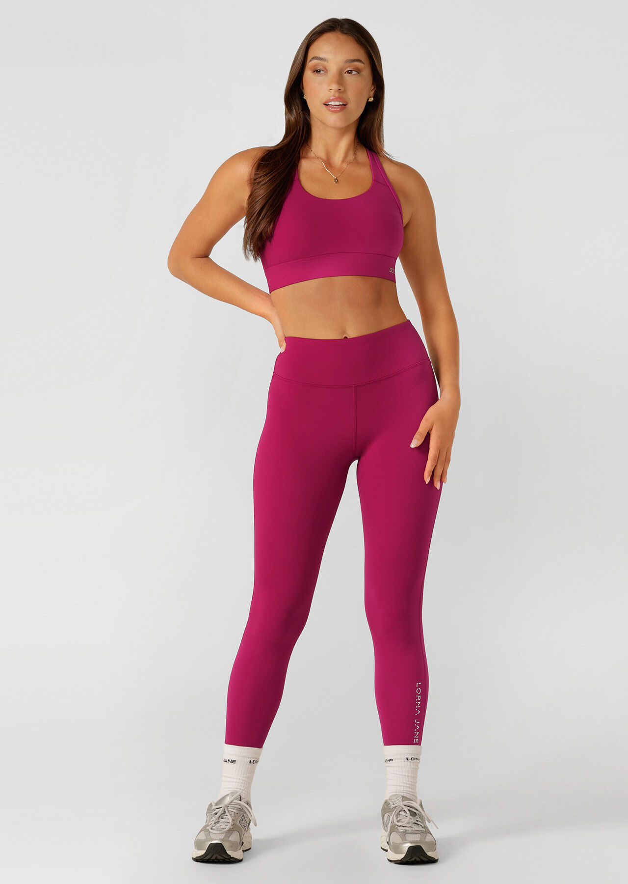 Lotus No Chafe Phone Pocket Ankle Biter Leggings - Persian Rose slider