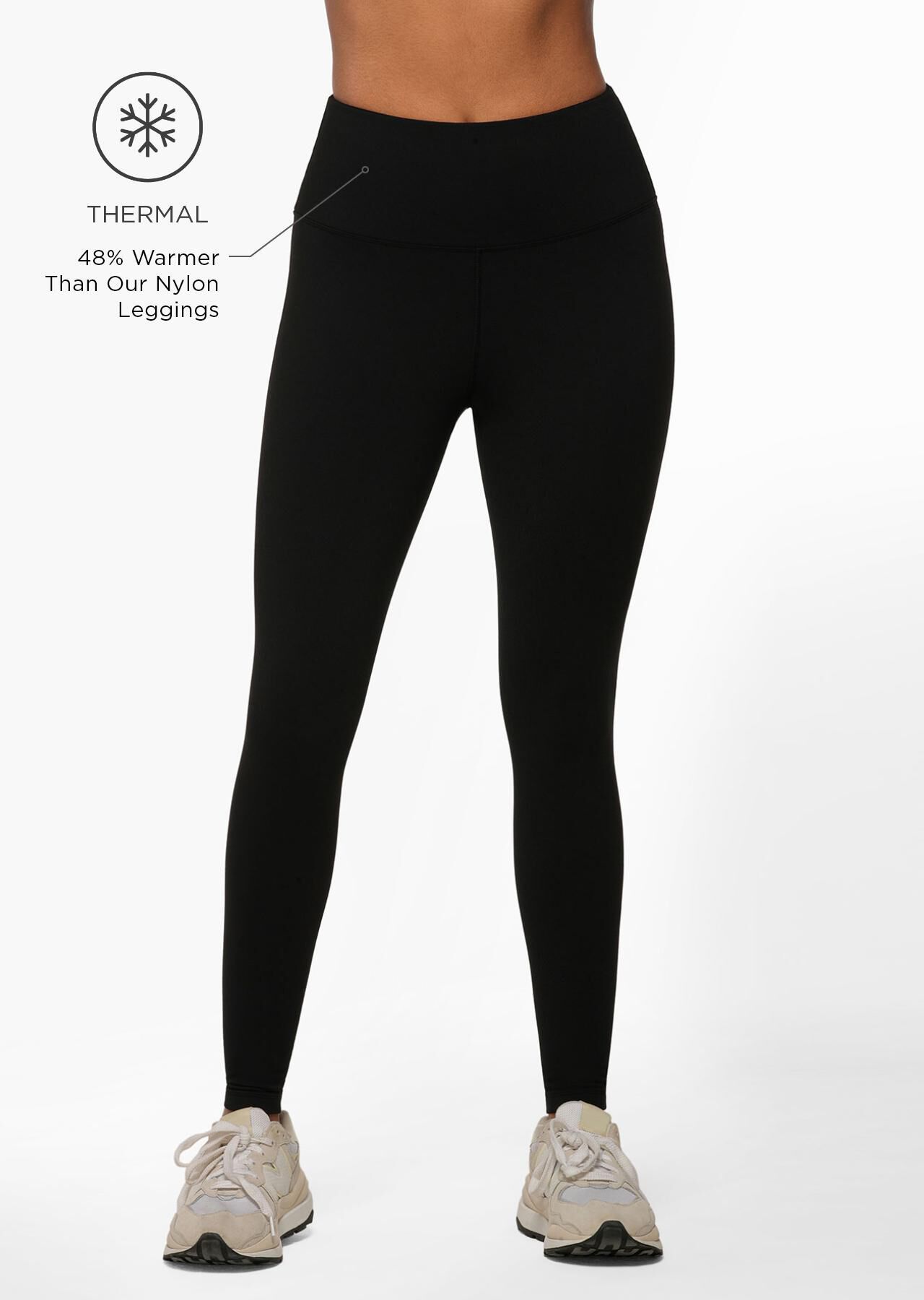 Lotus Thermal No Chafe Full Length Leggings - Black slider