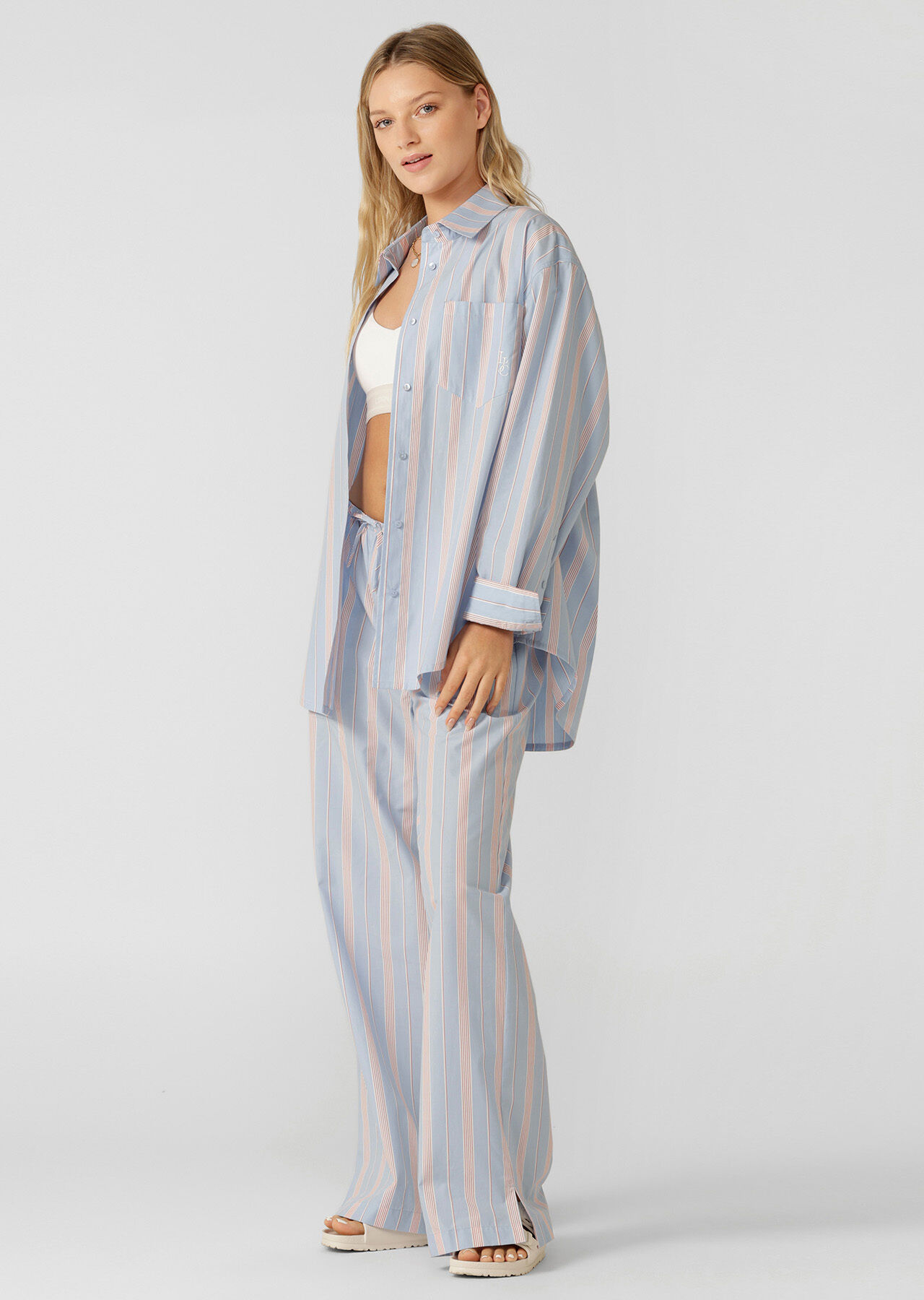 Love Lounge Stripe Shirt - Blue Multi Stripe slider