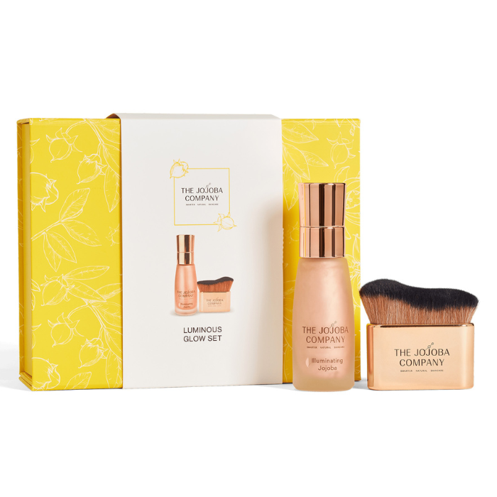 Luminous Glow Set:​ Illuminating Jojoba + Jojoba Kabuki Brush​