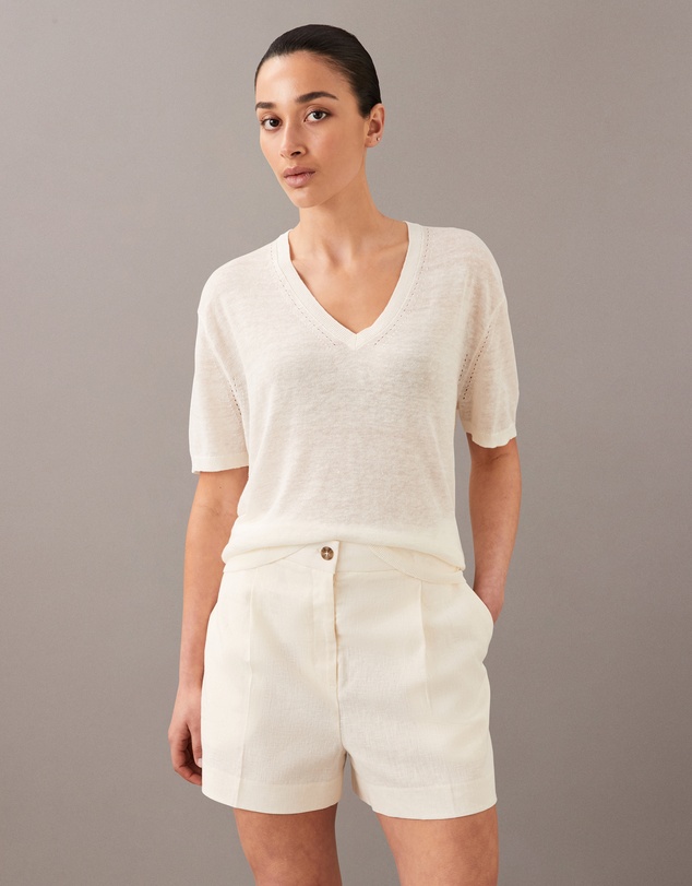 Luxe Linen Top - White