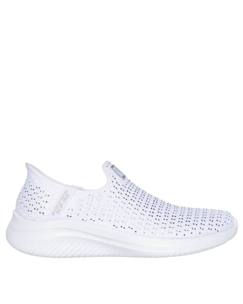 Martha Stewart X Skechers Slip-Ins: Ultra Flex 3.0 - Dazzling - WHITE DURALEATHER/MESH/SILVER slider