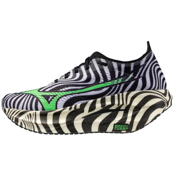 Mizuno Wave Rebellion Pro Beta - Unisex Road Racing Shoes - Black/Green Gecko/White/Orange slider