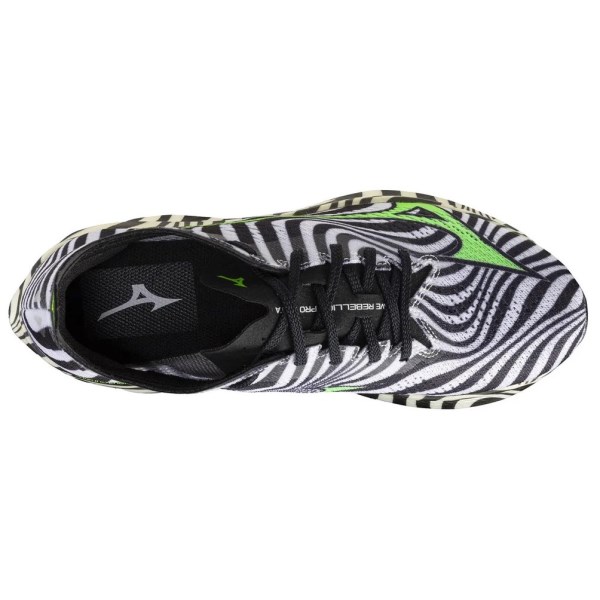 Mizuno Wave Rebellion Pro Beta - Unisex Road Racing Shoes - Black/Green Gecko/White/Orange slider