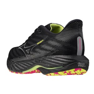 Mizuno Wave Rider 28 Energy In The Dark - Mens Running Shoes - Black/Silver/Sunny Lime slider