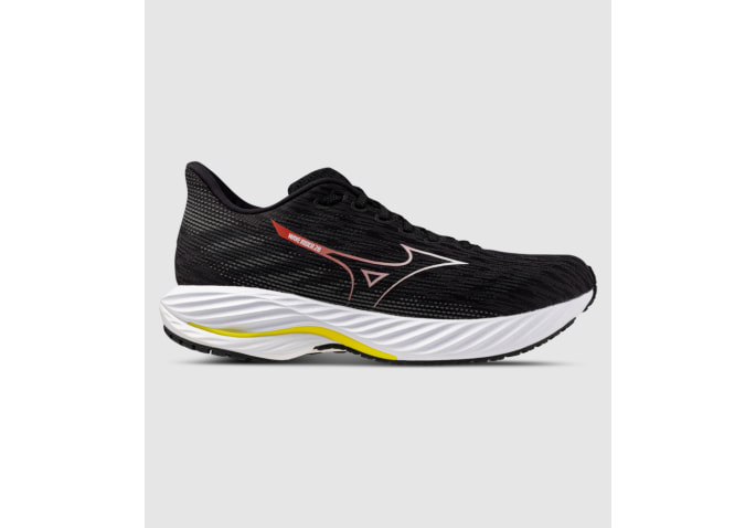 Mizuno Wave Rider 28 Mens - BLACK WHITE EVENING PRIMROSE