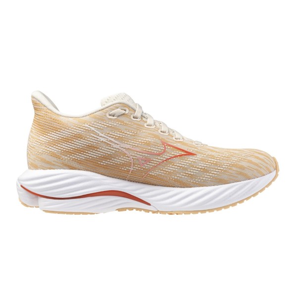 Mizuno Wave Rider 28 - Womens Running Shoes - Pristine/Spicy Orange/Apricot slider