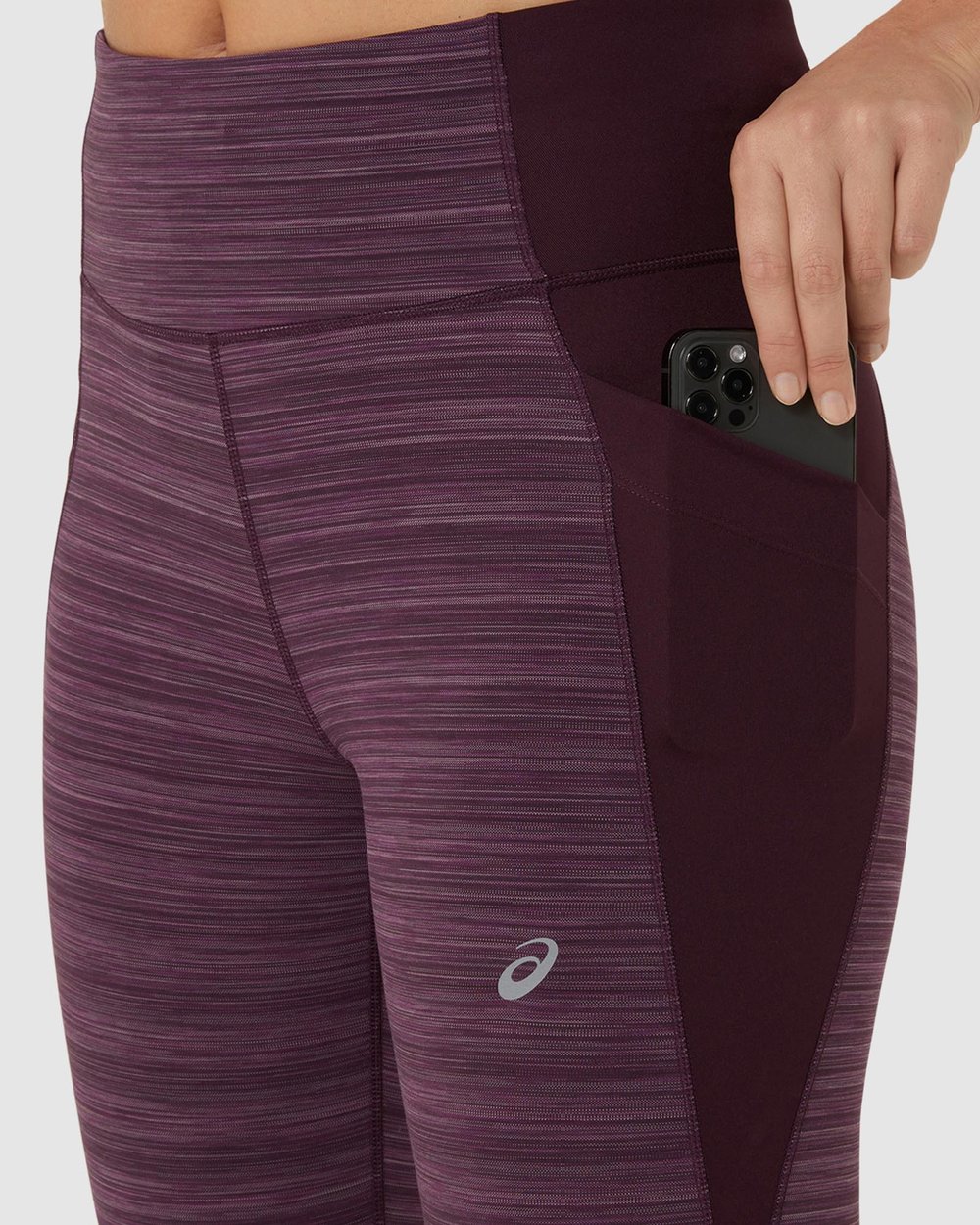 Nagino Run Tights - Dark Aubergine Heather slider