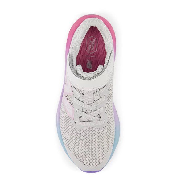 New Balance Fresh Foam Arishi v4 Velcro- Kids Running Shoes - Grey/Pink/Lilac Glo slider