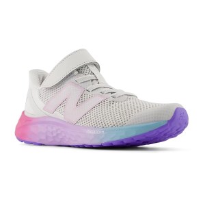 New Balance Fresh Foam Arishi v4 Velcro- Kids Running Shoes - Grey/Pink/Lilac Glo slider