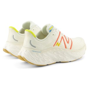 New Balance Fresh Foam More v4 - Womens Running Shoes - Sea Salt/Gulf Red/Lemon Zest slider