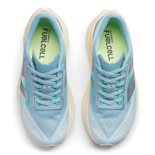 New Balance FuelCell Rebel v4 - Womens Running Shoes - Quarry Lime/Chrome Blue/Heron Blue/Silver Metallic slider