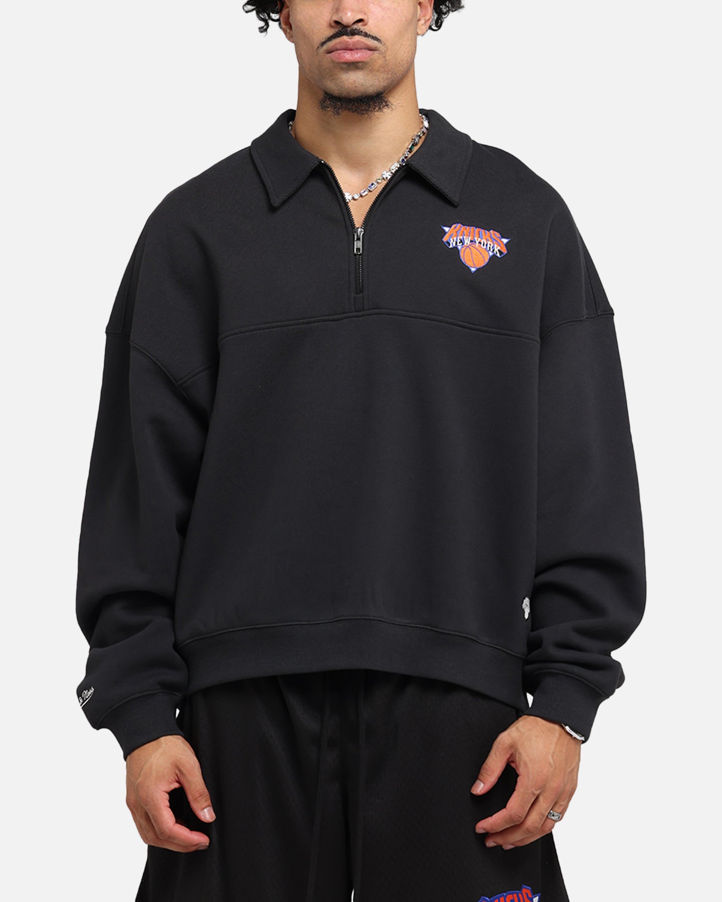New York Knicks Boxy Quarter Zip Crewneck