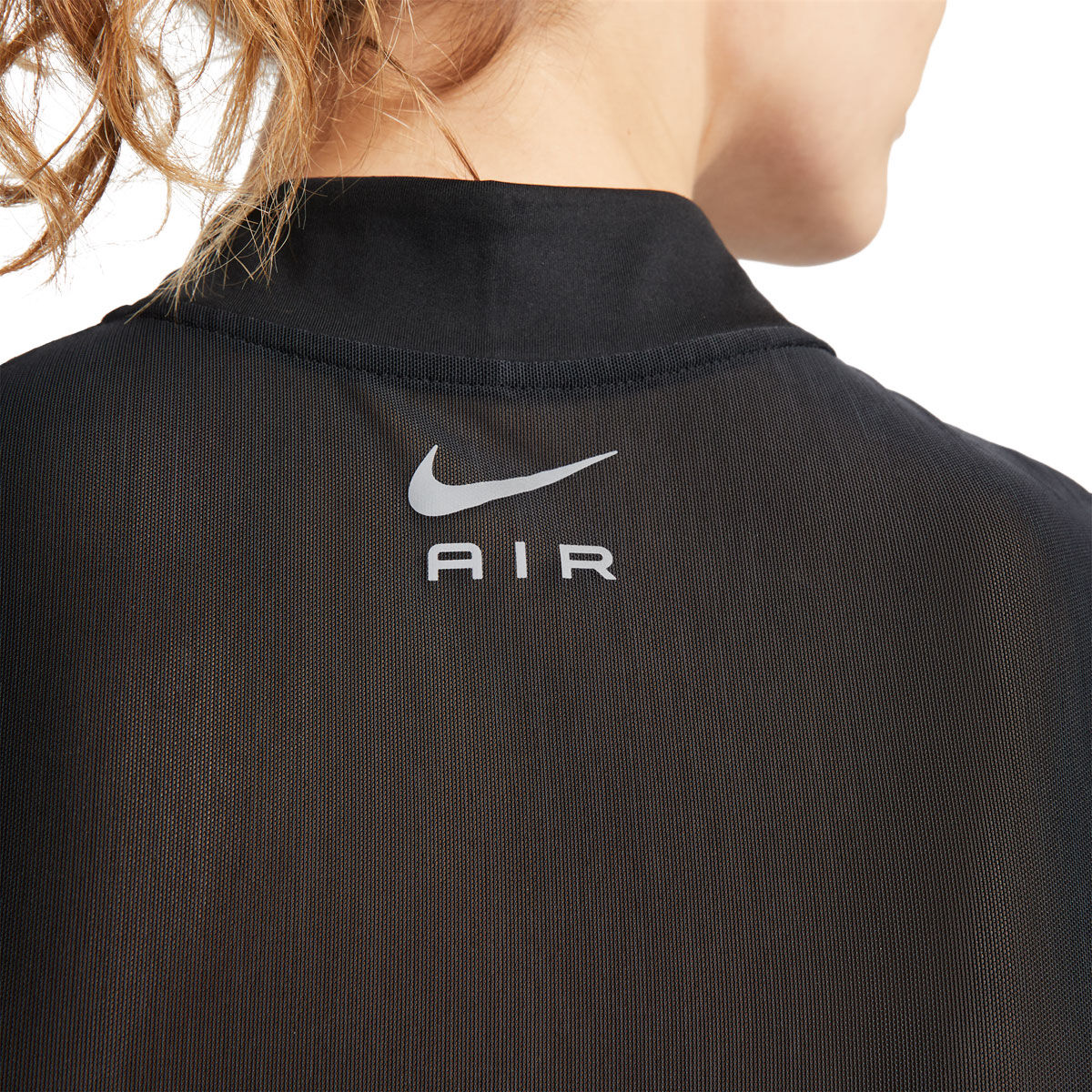 Nike Air Womens Dri-FIT 1/4 Zip Running Crop Top - Black slider