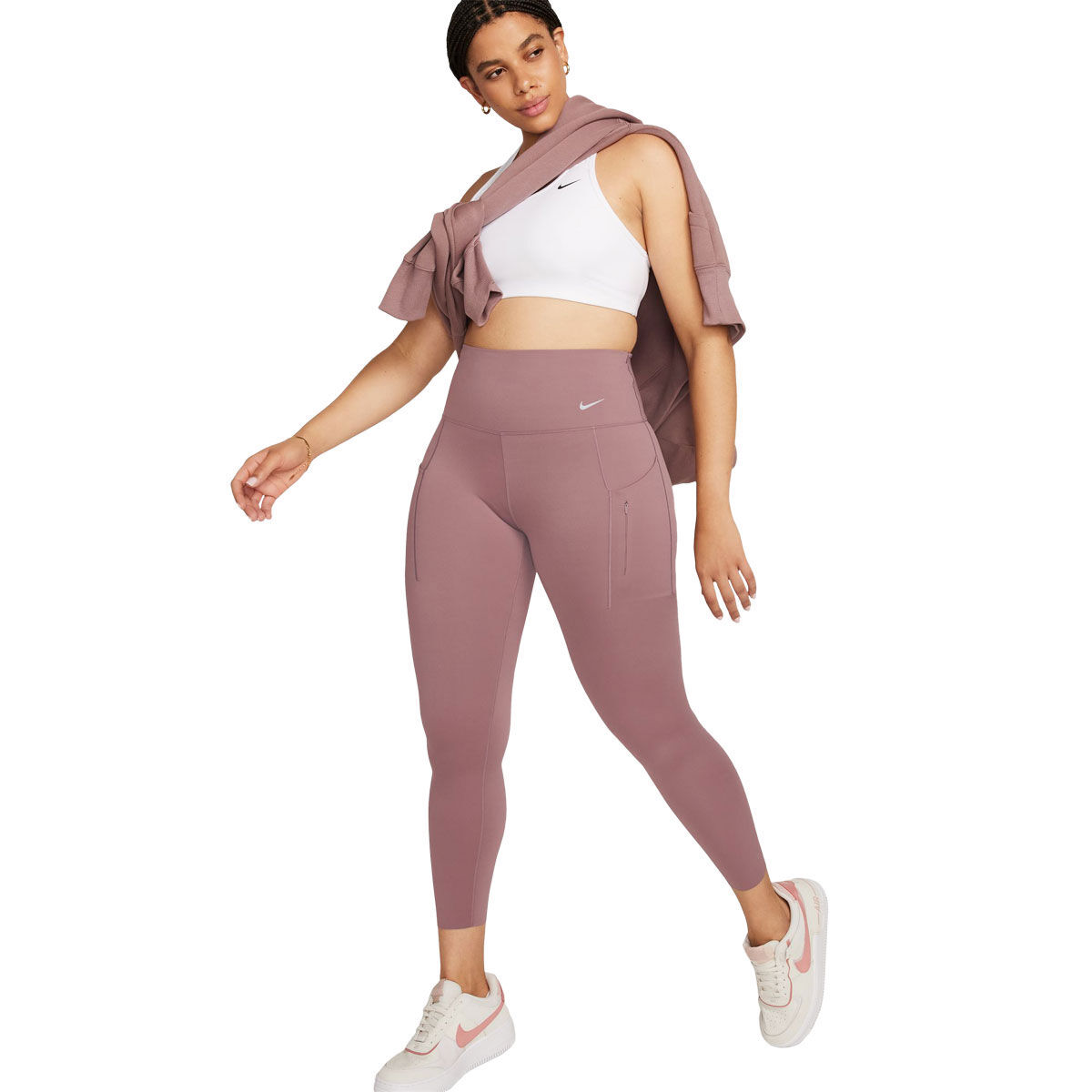 Nike Go Womens Firm-Support High-Waisted 7/8 Leggings - Mauve slider