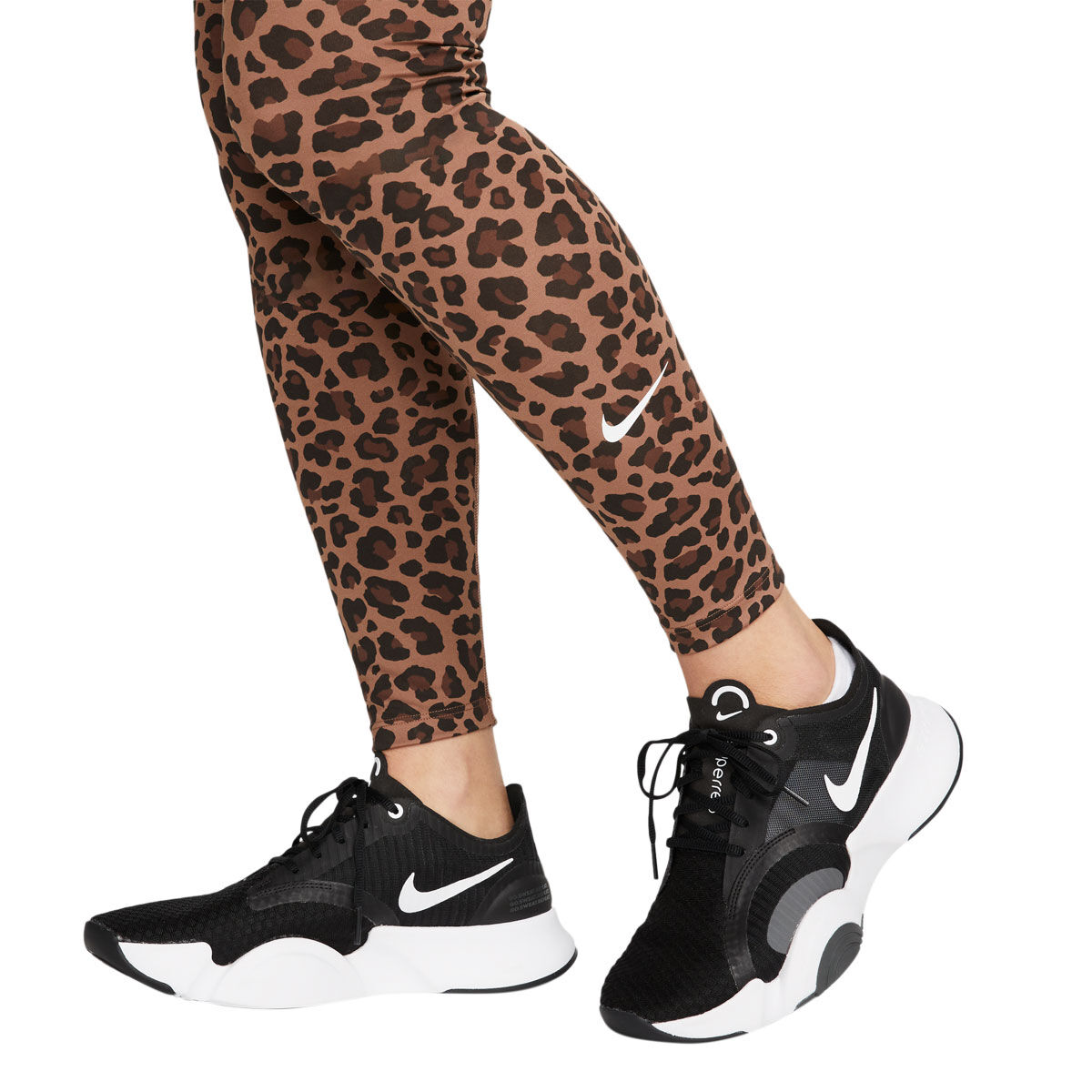 Nike Maternity Womens One Dri-FIT High Rise Leopard Print Tights Black XS - Black slider