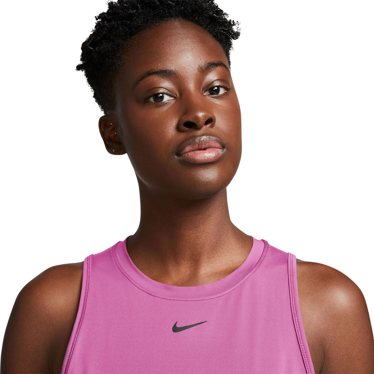 Nike One Womens Classic Dri-FIT Fitness Tank Pink/Black L - Pink/Black slider