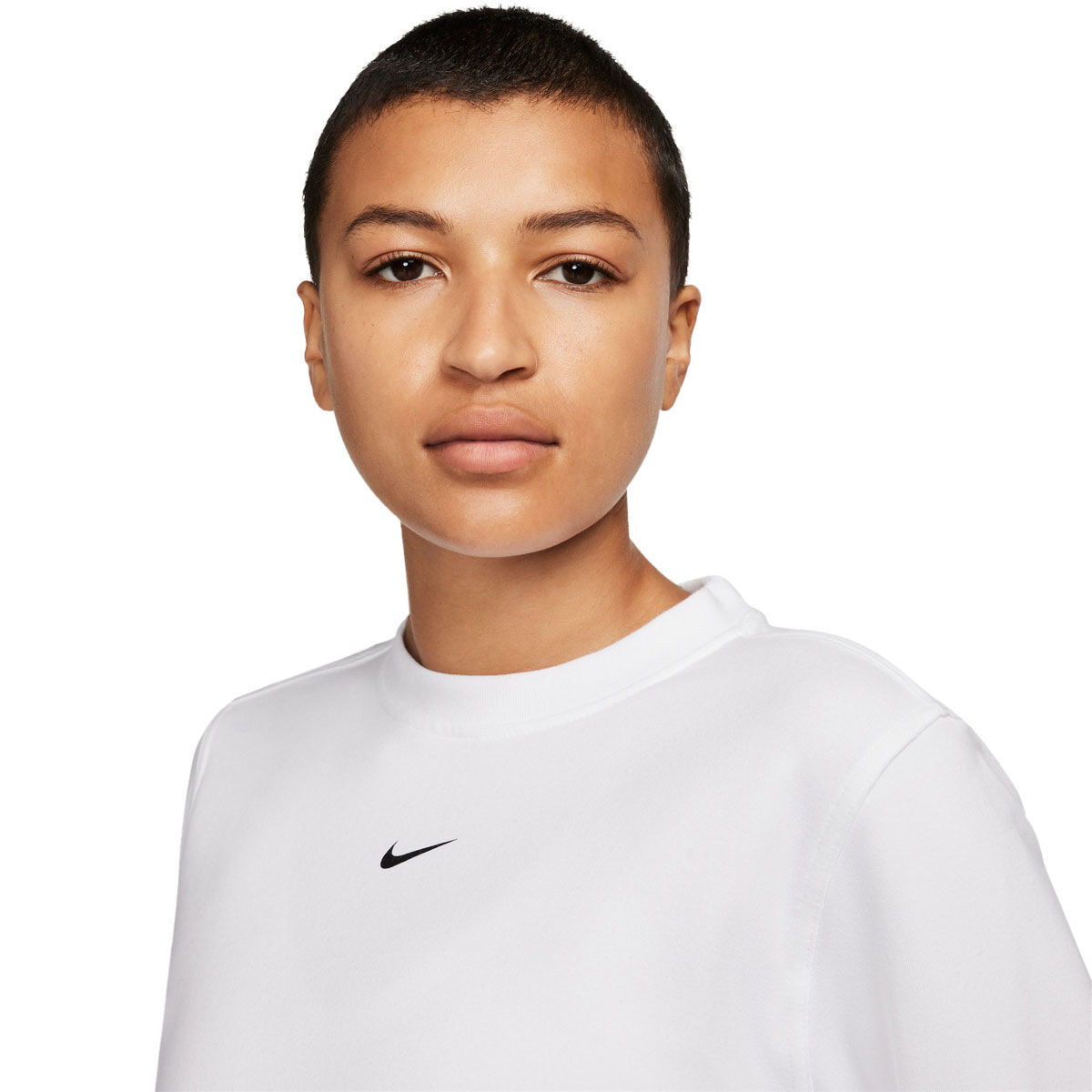 Nike One Womens Dri-FIT French Terry Crew Sweatshirt - White slider