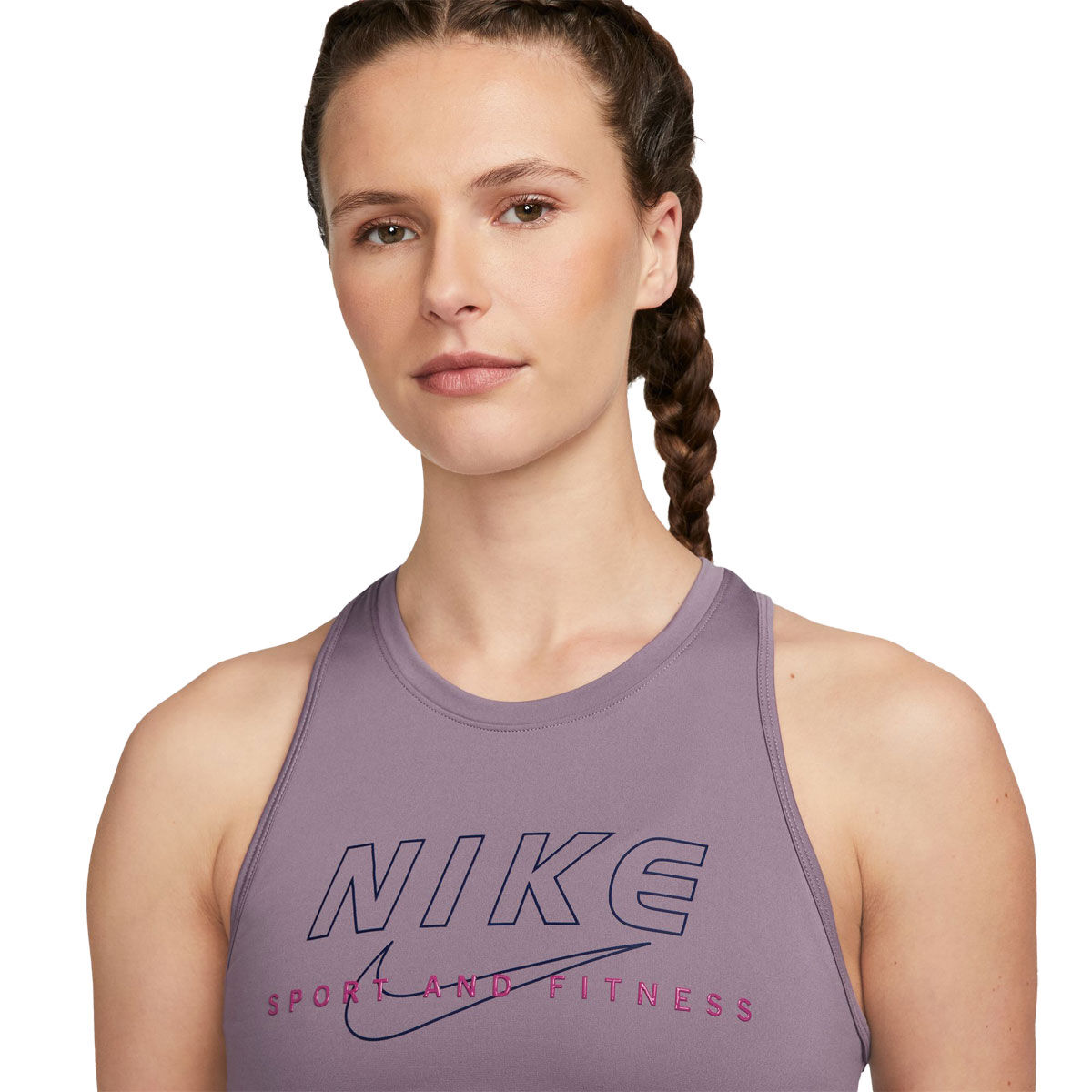 Nike One Womens Dri-FIT Graphic Tank - Purple slider