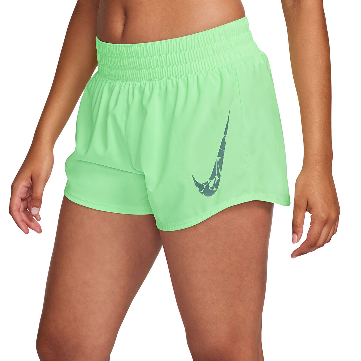 Nike One Womens Dri-FIT Mid Rise Brief Lined Shorts - Green slider