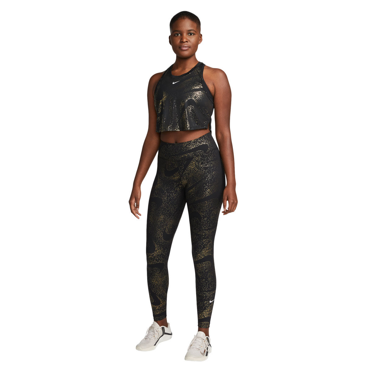 Nike One Womens Dri-FIT Printed Tank - Black slider