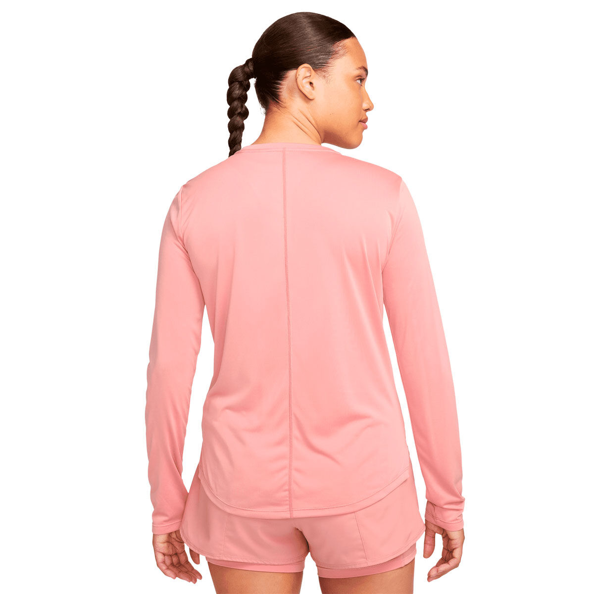 Nike One Womens Dri-FIT Standard Long Sleeve Tee Pink XL - Pink slider