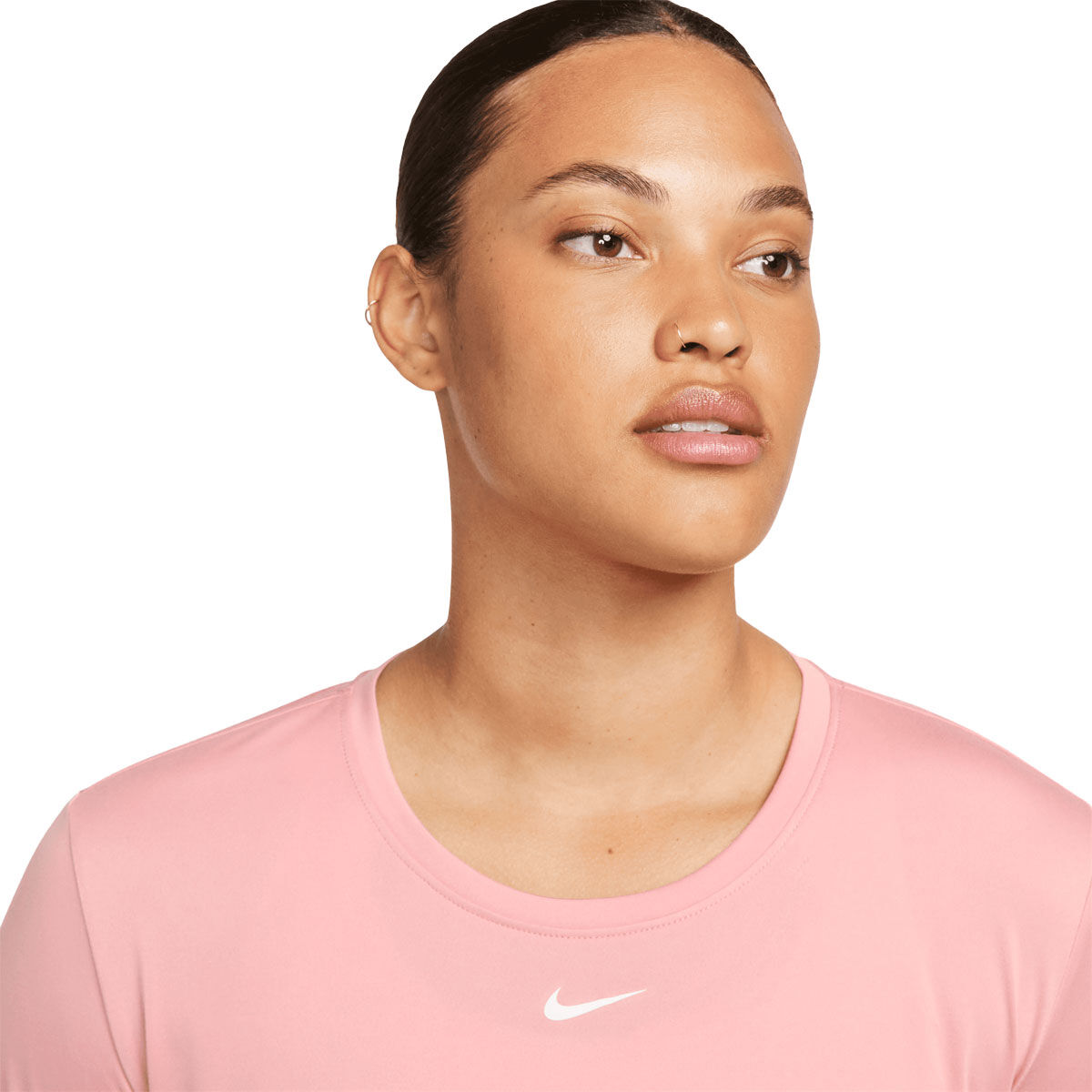 Nike One Womens Dri-FIT Standard Long Sleeve Tee Pink XL - Pink slider