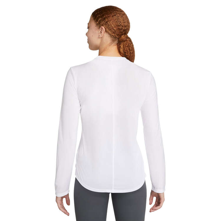 Nike One Womens Dri-FIT Standard Long Sleeve Tee White L - White slider