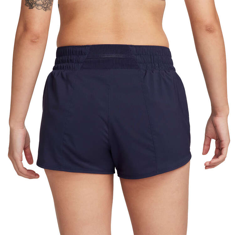 Nike One Womens Dri-FIT Swoosh Brief Lined Running Shorts - Blue slider