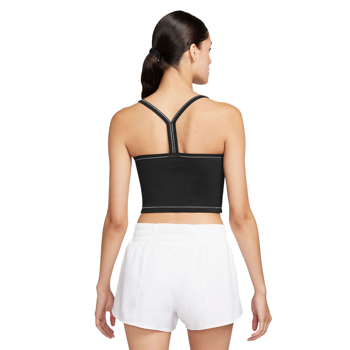 Nike One Womens Fitted Dri-FIT Cropped Tank - Black/Purple slider