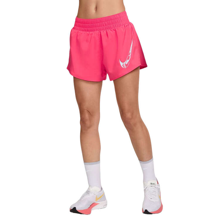 Nike One Womens Swoosh Dri-FIT Brief-Lined Running Shorts - Pink slider